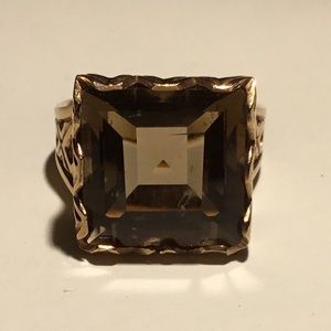 9k rose gold Smokey Quartz Ring